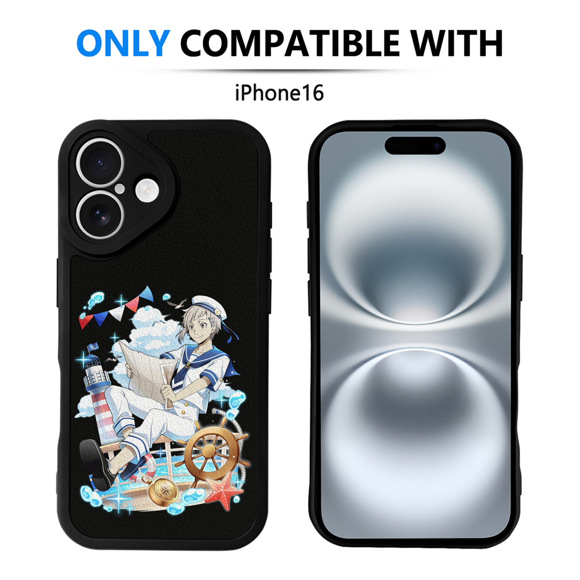 （画像用） 文豪ストレイドッグス Bungo Stray Dogs 【iPhone 16シリーズ対応】シリコンスマホケース（レザー調） 材質：シリコン